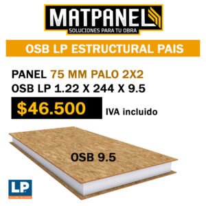 PANEL 75 MM - PALO 2X2